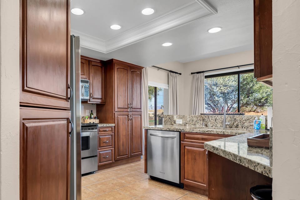 A good flow through the kitchen that connects the living areas and sleeping areas