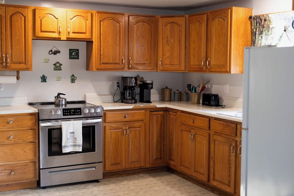 Kitchen with electric range