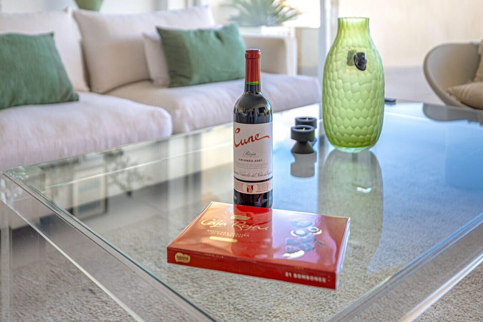 Welcome gift, wine and chocolates