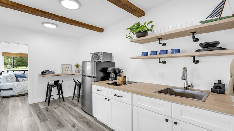 Kitchen space for coffee, meals, and downtime.