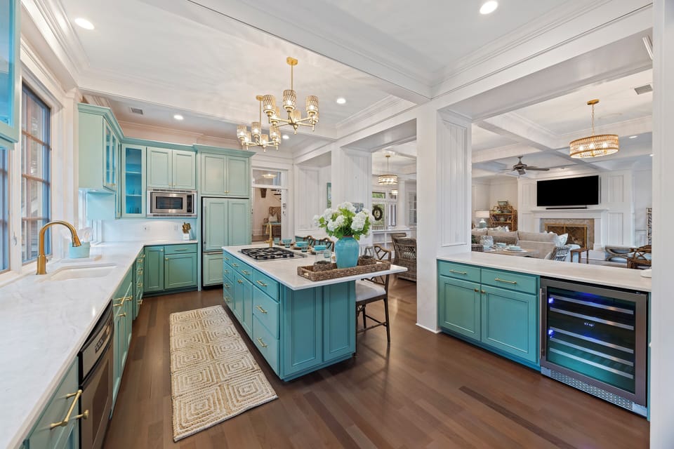 Enjoy the wine fridge and countertop space.