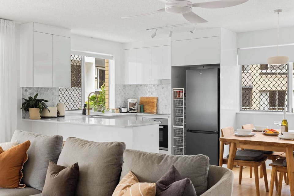 Kitchen space offering everything needed for short or long stays.