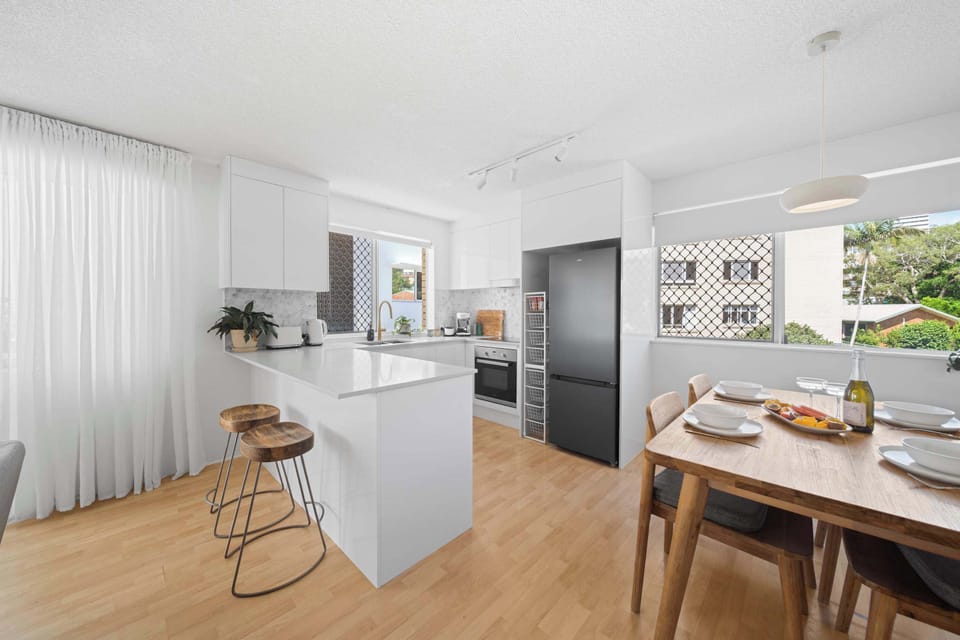 Functional kitchen designed for simple home style cooking.