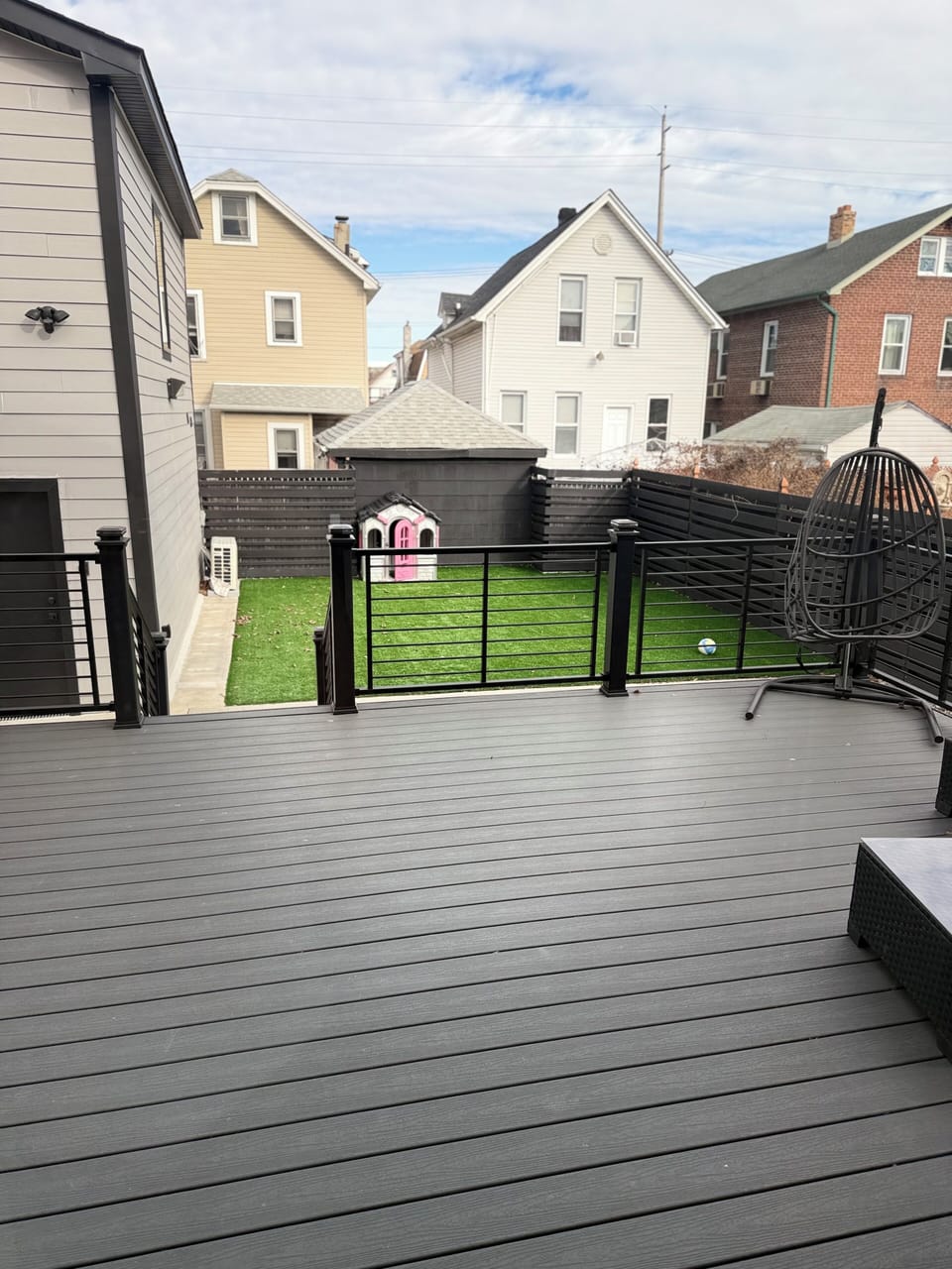 Deck and backyard