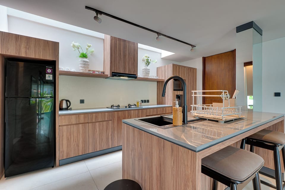 Villa, Balcony, Pool View | Private kitchen | Electric kettle