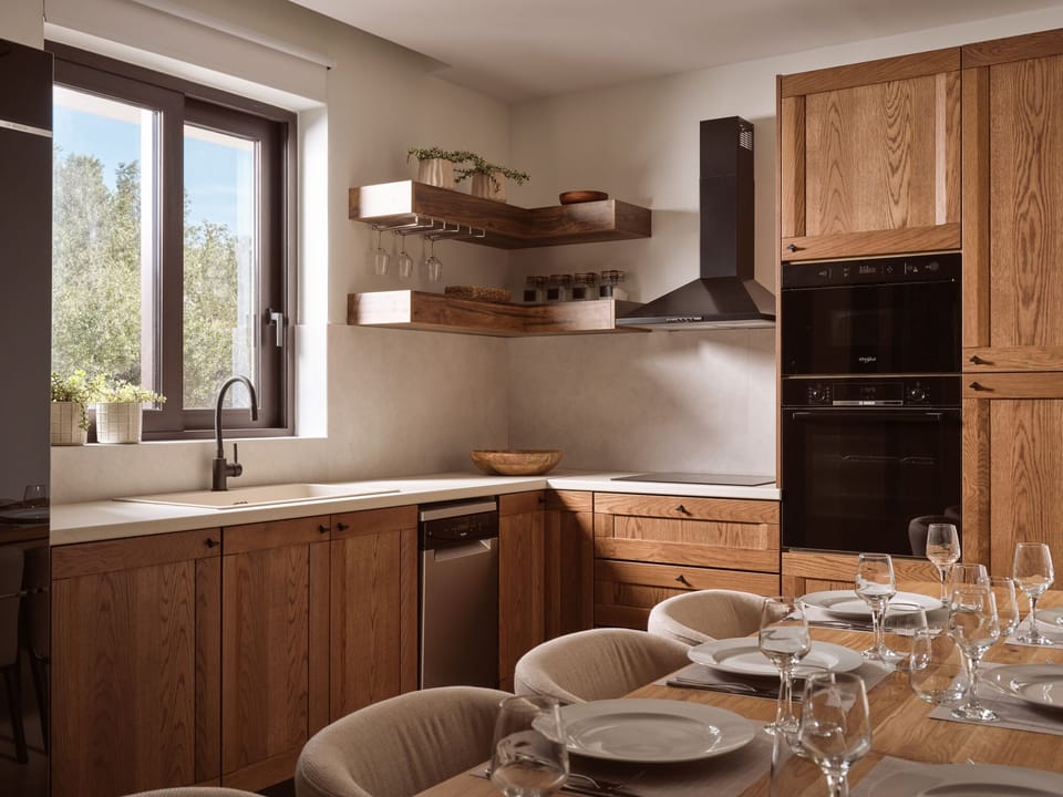 Bright dining area invites slow meals, laughter, and island connection.