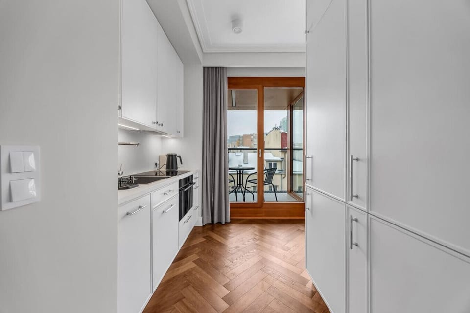 Modern Kitchen – Built-In Appliances, Induction Hob, Dishwasher & Coffee Machine | Book Now with RENTUJEMY.COM