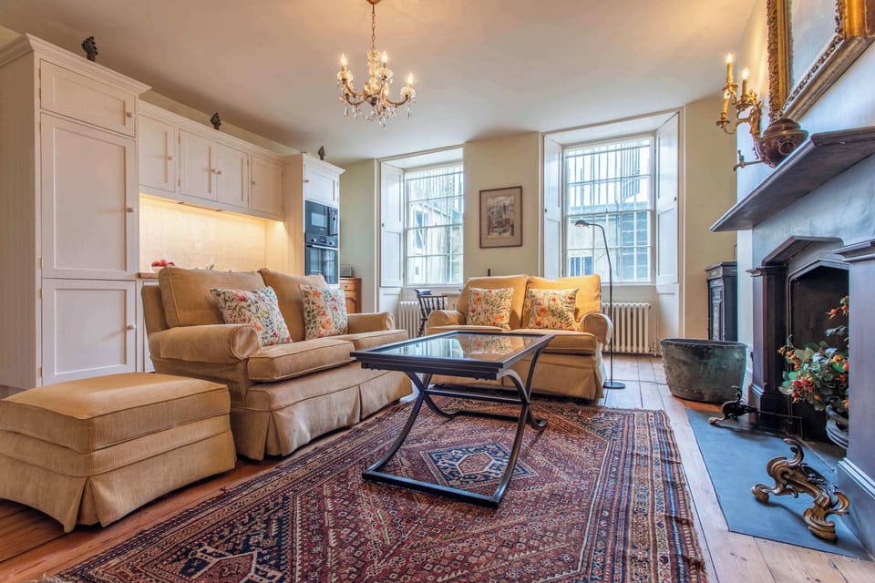 Open-planned living, dining room and kitchen