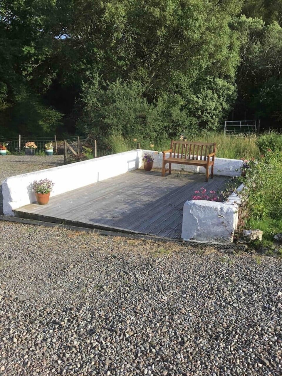 Decking and seating area outside property