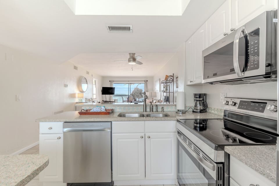 Well-appointed and open kitchen.