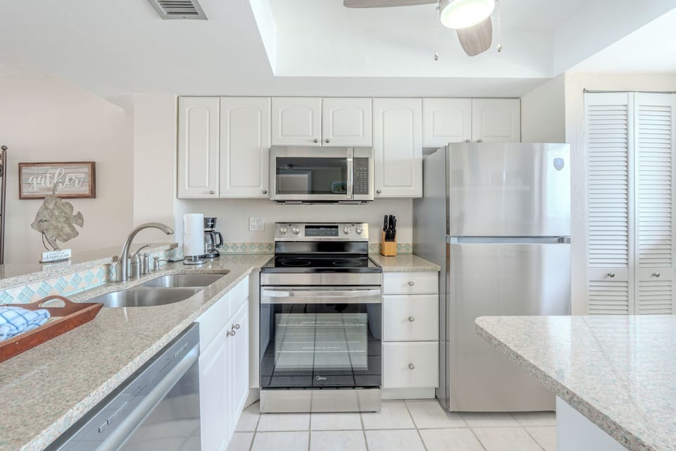 Kitchen with lots of extra storage.