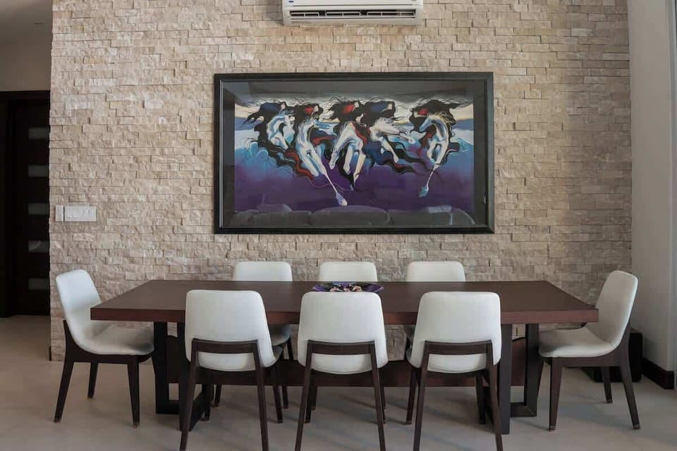 Indoor dining area designed for group gatherings and meals