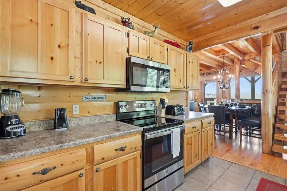 Galley kitchen upon entry on main level