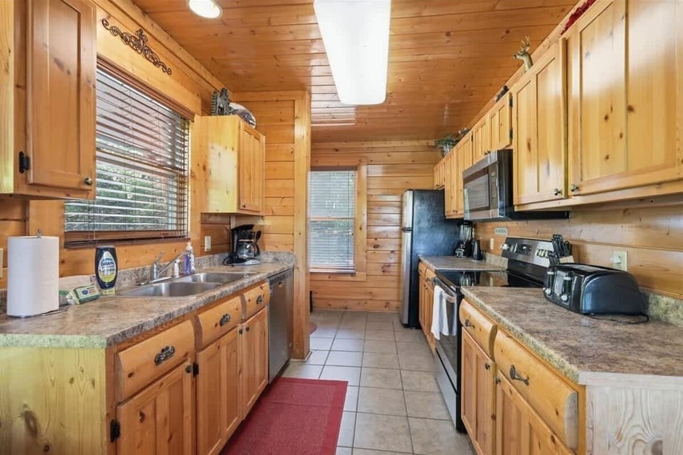 Galley kitchen upon entry on main level