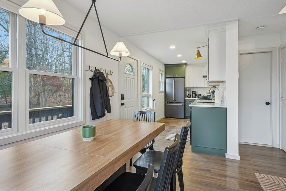 Dining room is open concept to the kitchen.  It even includes a small mudroom.