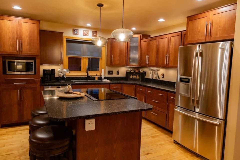 Fully stocked kitchen that has everything you need for making meals at home