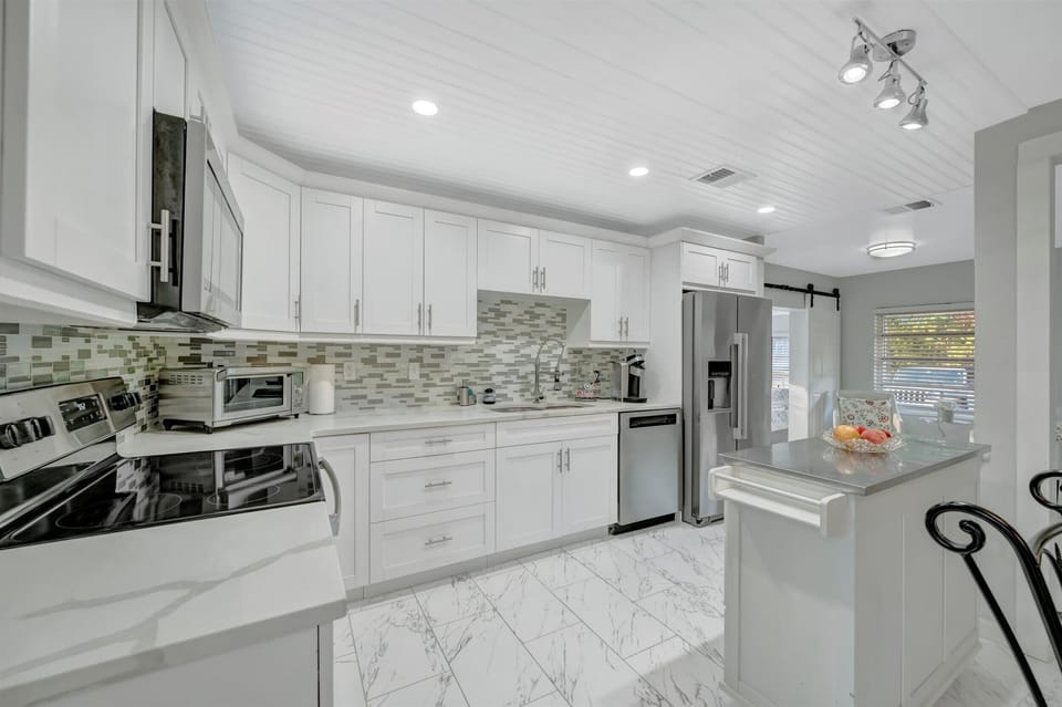 Spacious modern kitchen with open layout