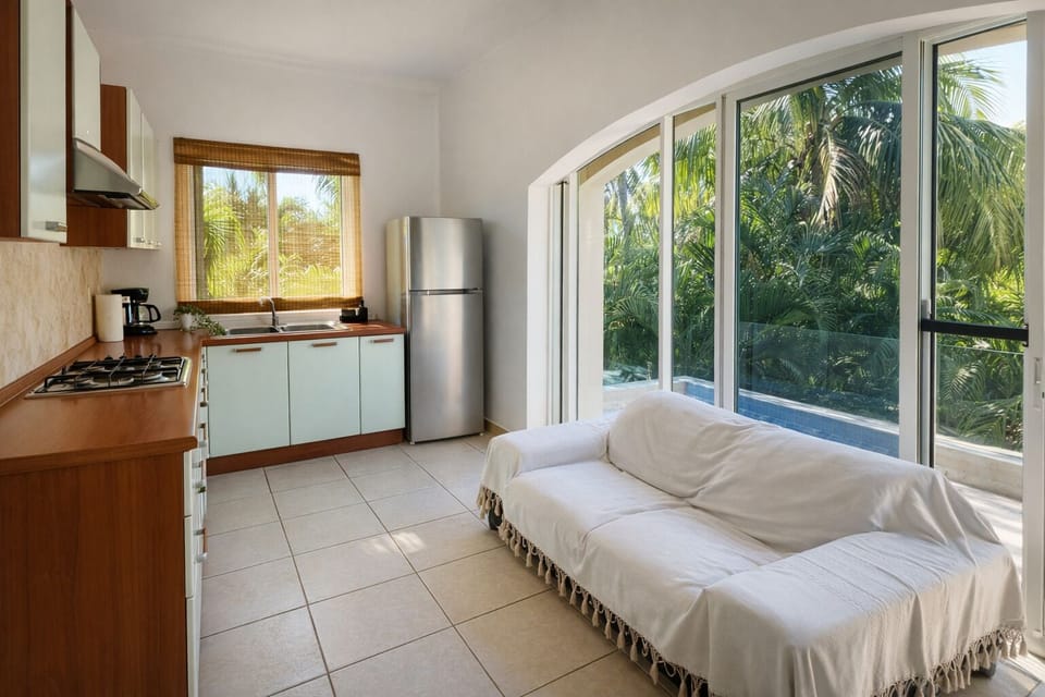 Deluxe Villa, Multiple Bedrooms, Balcony, Pool View | Private kitchen | Fridge, microwave, oven, stovetop