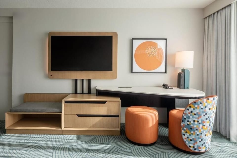 Catch up on work comfortably at the spacious in-room desk.