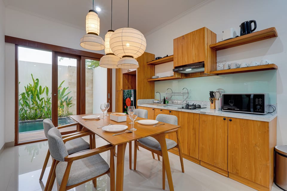 Villa, Balcony, Pool View | Private kitchen | Electric kettle