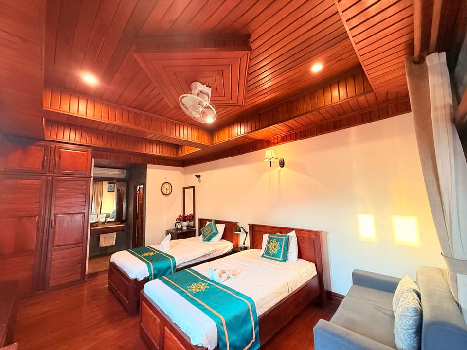 Deluxe Double or Twin Room, Patio, Garden View | Desk, laptop workspace, soundproofing, free WiFi