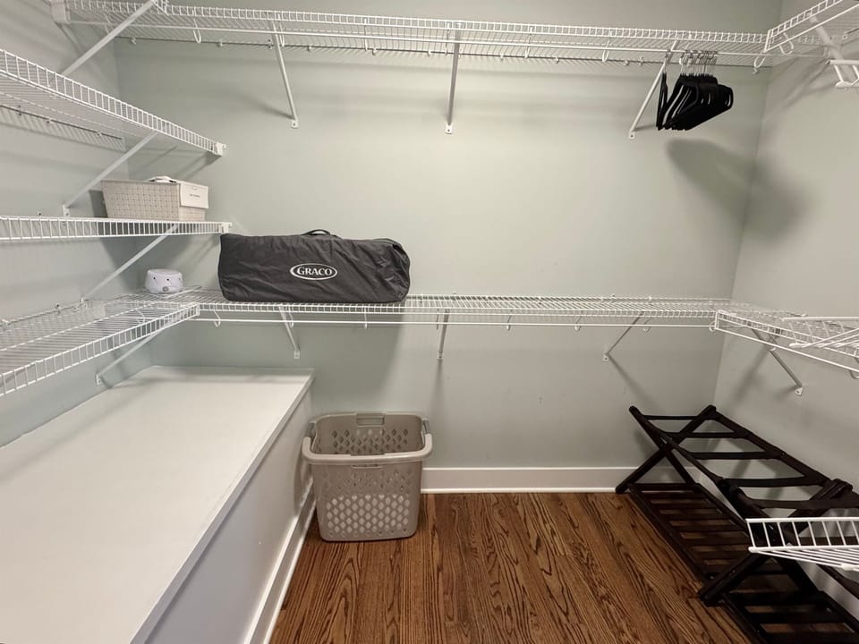 Large walk-in closet in the master suite.