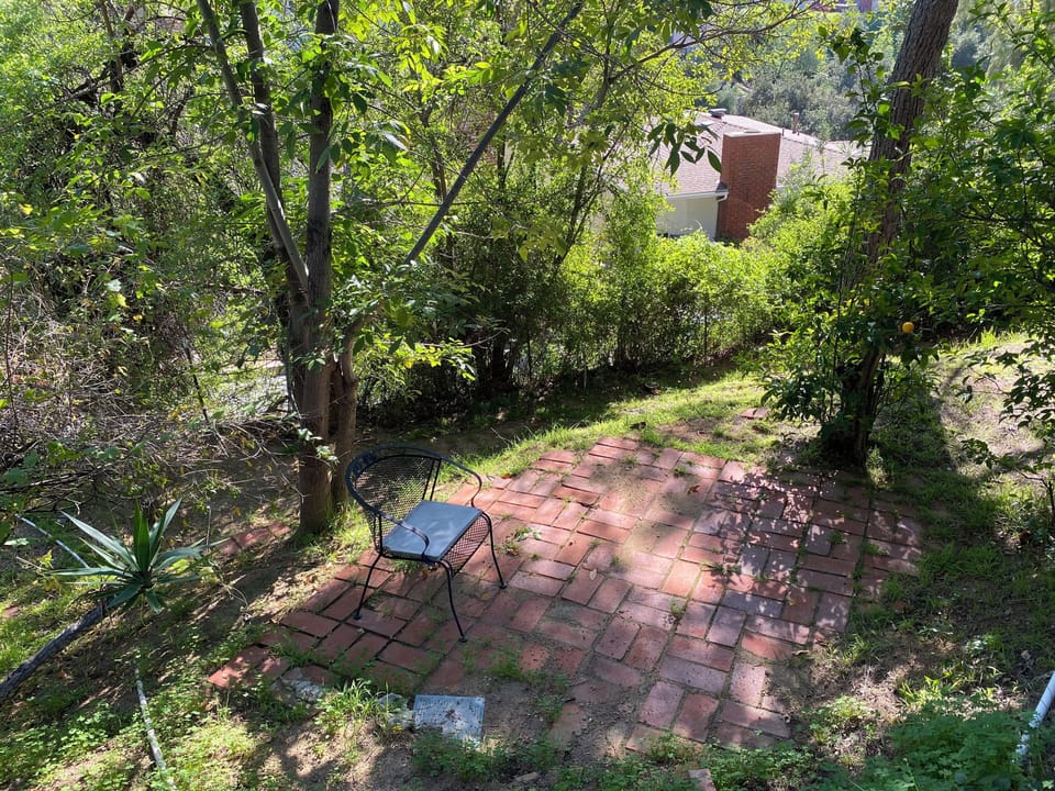 Backyard sitting area