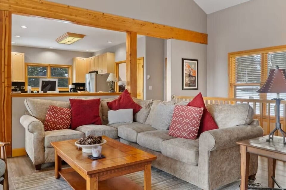 Family room designed for cozy gatherings, complete with a warm gas fireplace.