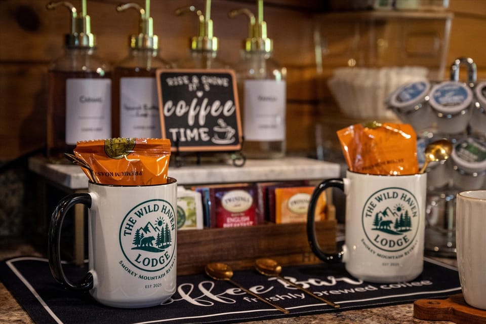Complimentary coffee + tea station