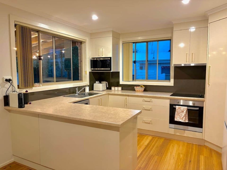 The well-appointed kitchen has a modern oven, dishwasher, range hood, microwave, nespresso machine (with pods), milk frother , kettle, toaster, cutlery and crockery, a brand new LG fridge/freezer and all other utensils to make your stay amazing. 