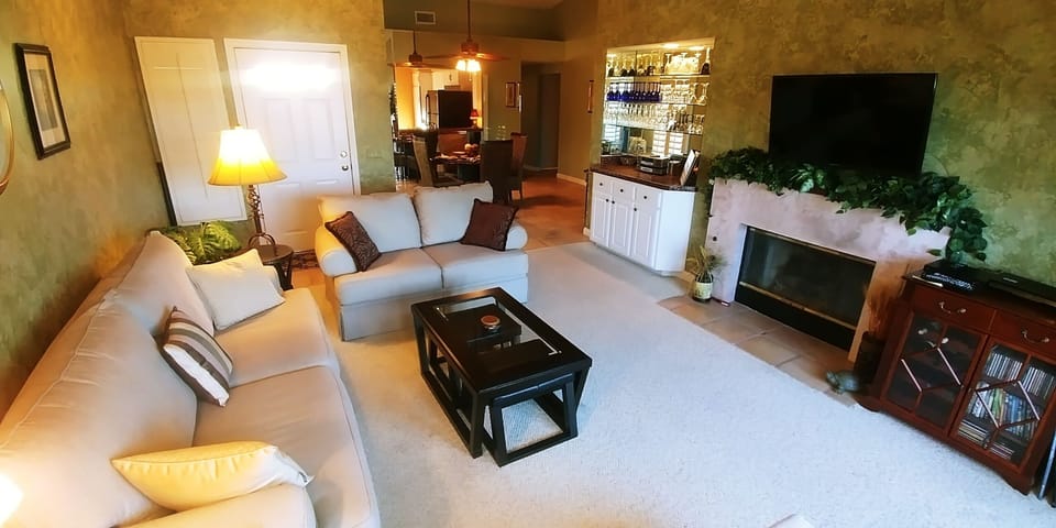 Living Room looking towards the dining area and kitchen