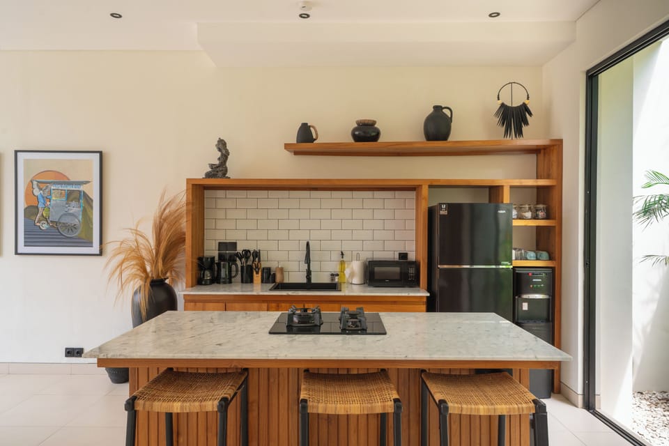 Deluxe Villa, 2 Bedrooms, Private Pool, Pool View | Private kitchen | Fridge, microwave, oven, stovetop