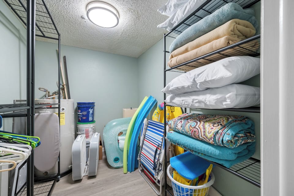 Closet with beach supplies