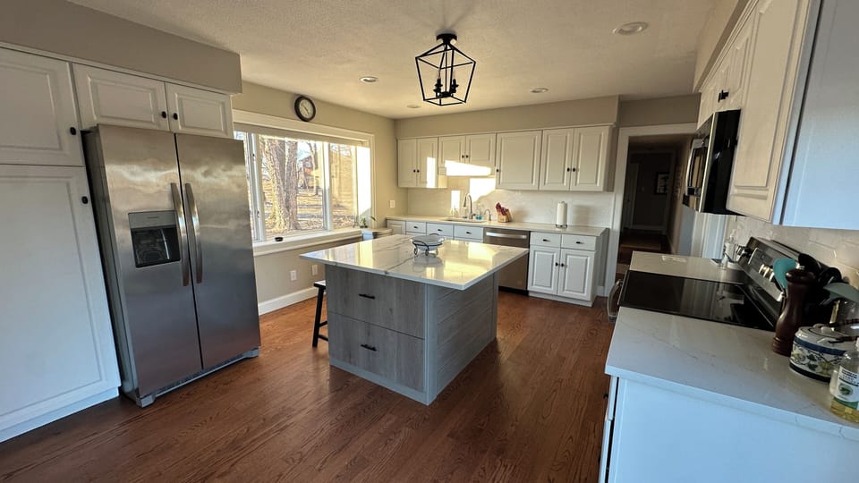 Kitchen - newly renovated with marble countertops