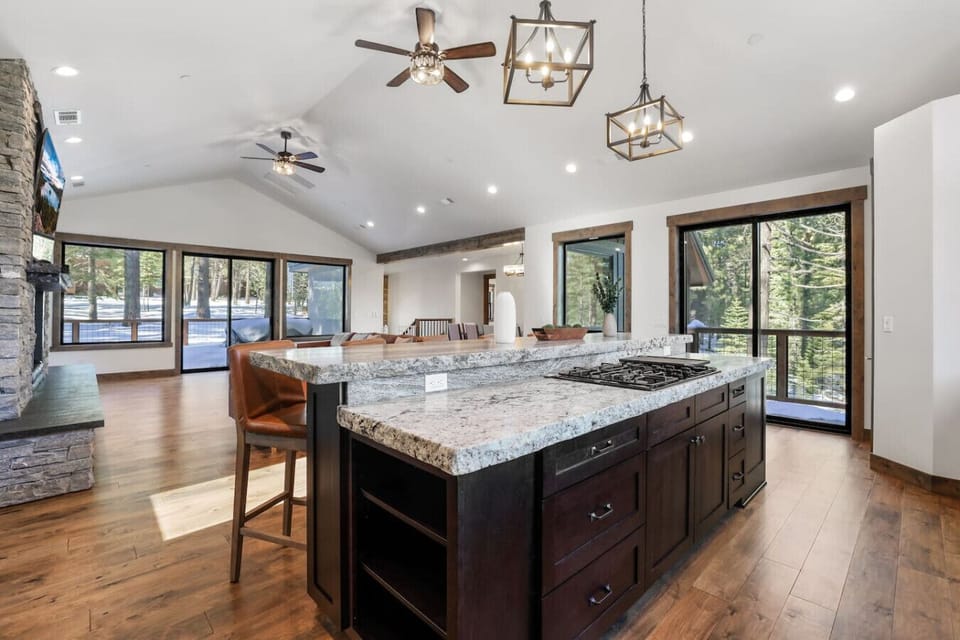 Open concept fully stocked gourmet kitchen