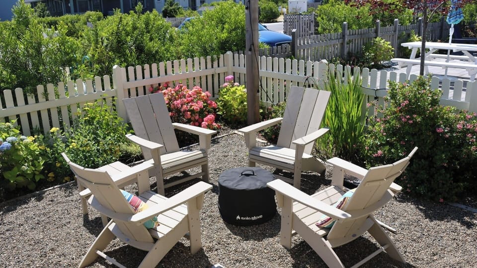 Enjoy s'mores around the Solo Firepit, wood provided