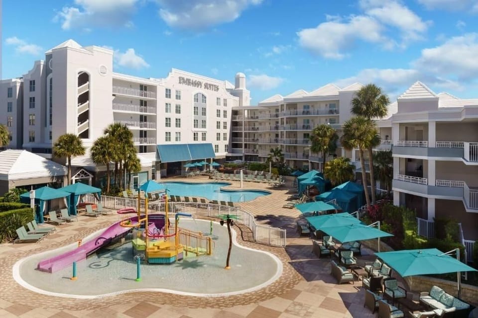 Soak up sunshine across the resort-style pools and loungers.