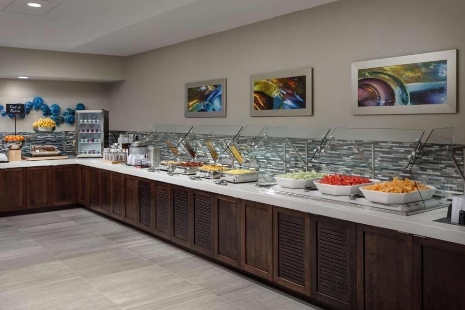 Start mornings with a hearty buffet and fresh options.