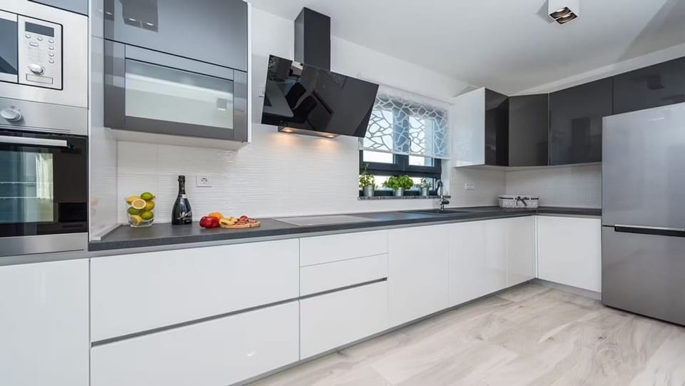 Luxury Villa, Partial Sea View | Private kitchen | Full-size fridge, microwave, oven, stovetop