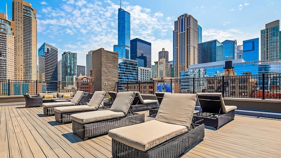 Soak up sunshine on rooftop loungers with skyline views.