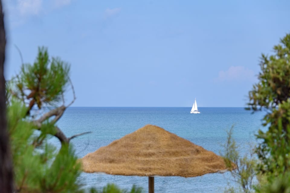 Private beach, sun loungers, beach umbrellas, beach towels