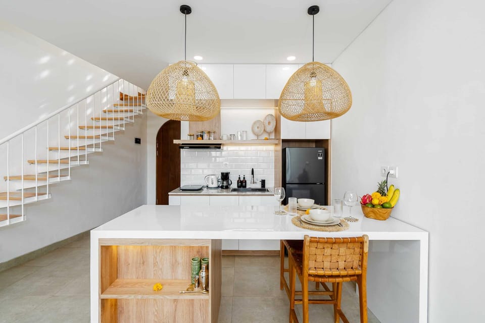 Basic Villa | Private kitchen | Fridge, microwave, stovetop, electric kettle