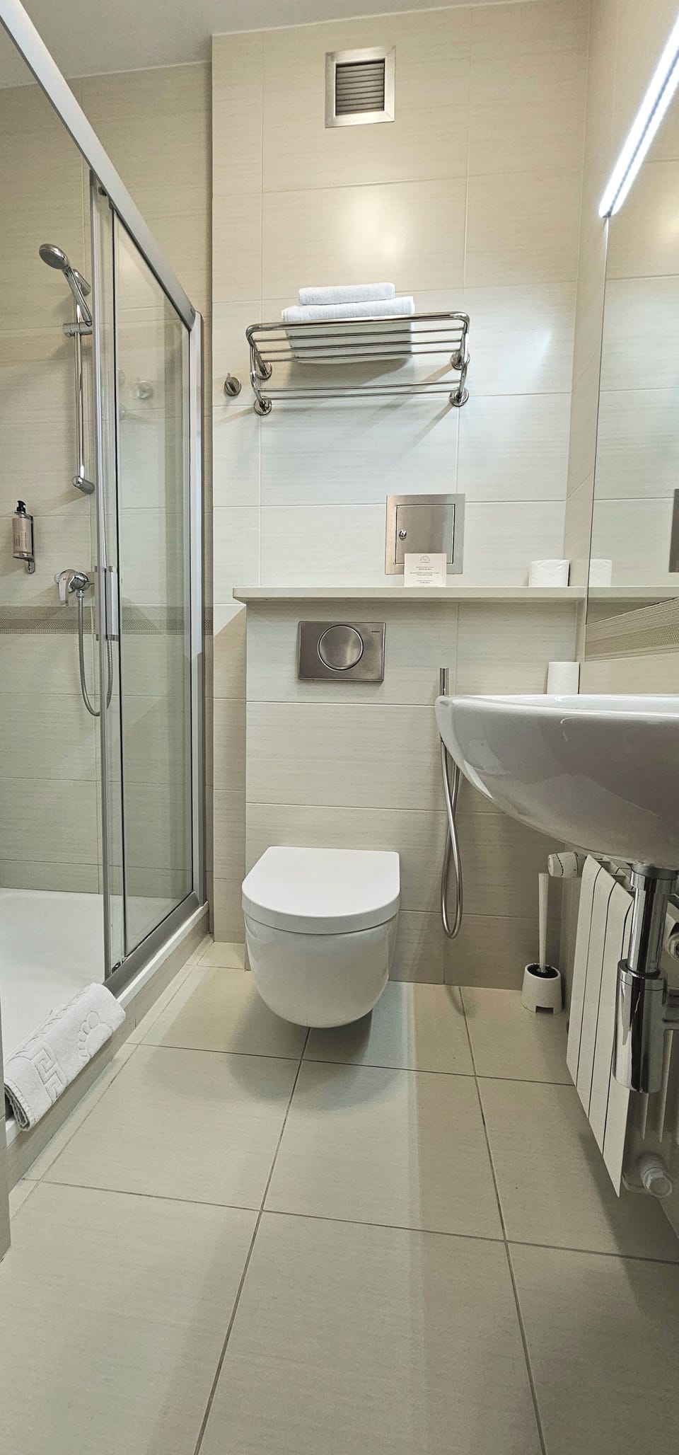 Bathroom | Shower, hair dryer, towels, soap