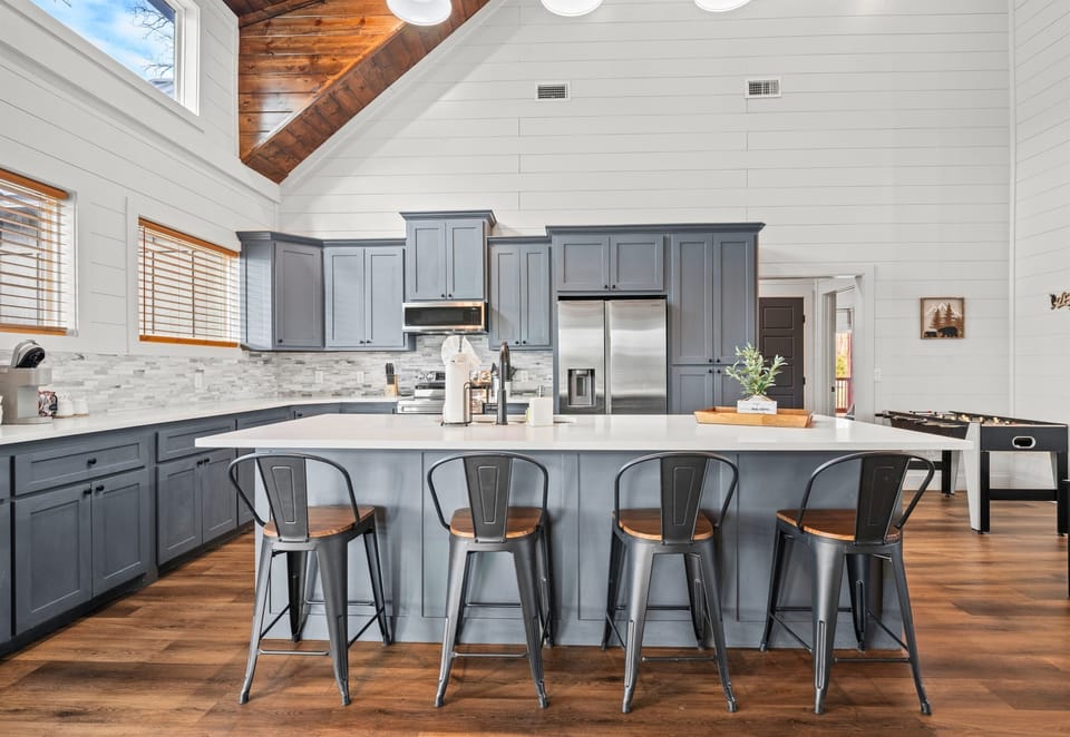 Meals feel extra special at this spacious kitchen island, with plenty of seating for everyone to eat, laugh, and linger a little longer.