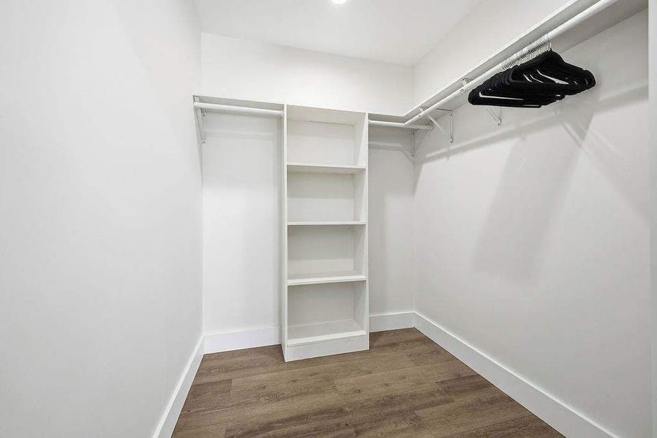 Your clothes called, they want to vacation here too! Say goodbye to living out of a suitcase because our walk-in closet is ready to host your entire wardrobe.