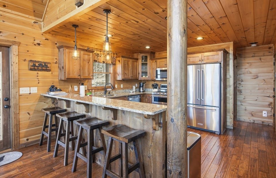 Bar seating for 4—gather, chat, and enjoy