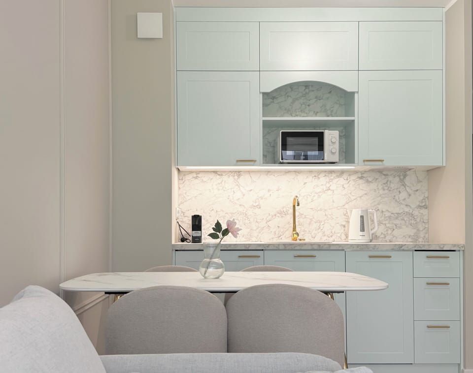 Comfort Apartment | Private kitchenette | Stovetop, dishwasher, griddle, cookware/dishes/utensils