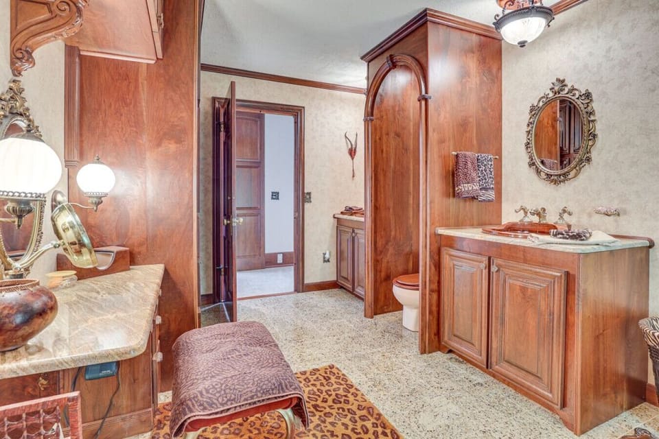Bathroom 1 | Deep Soaking Tub & Custom Wood Vanity