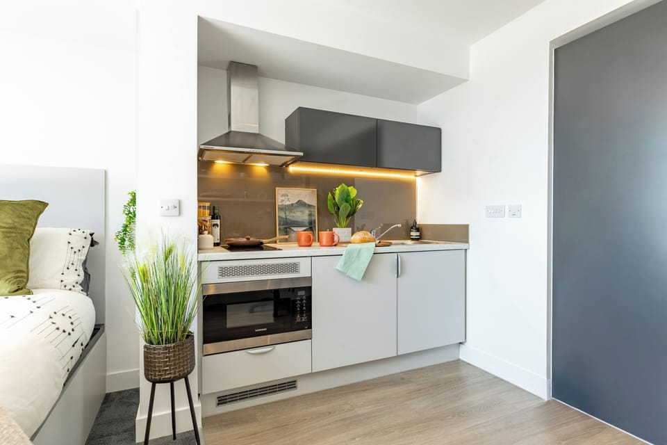 Classic Studio, Non Smoking | Private kitchen | Mini-fridge, oven, stovetop