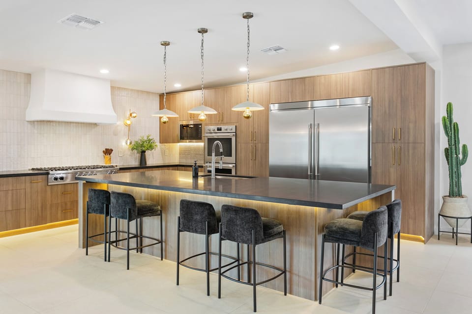 Large island in this chef's kitchen